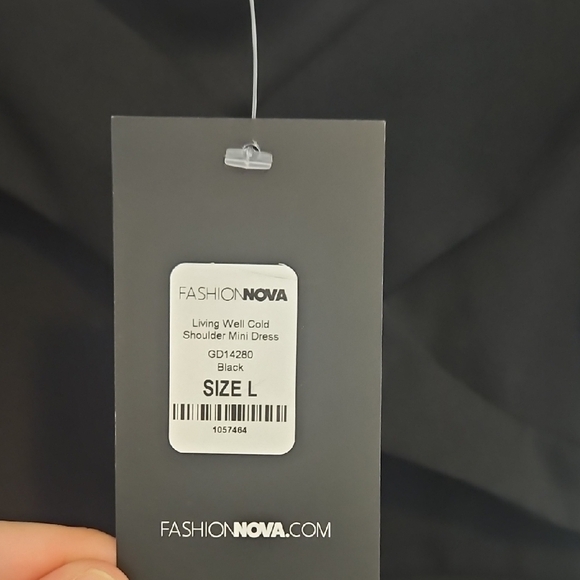 Fashion Nova Black Asymmetrical Bodycon Dress - Picture 2 of 10